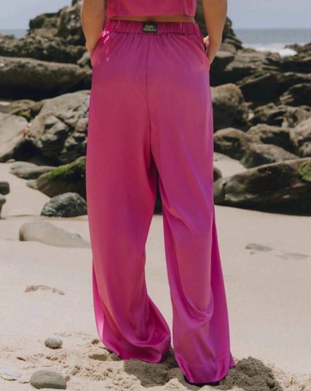 Daily Drills Wide-Leg Pants in Hot Pink